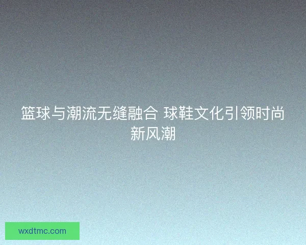 篮球与潮流无缝融合 球鞋文化引领时尚新风潮
